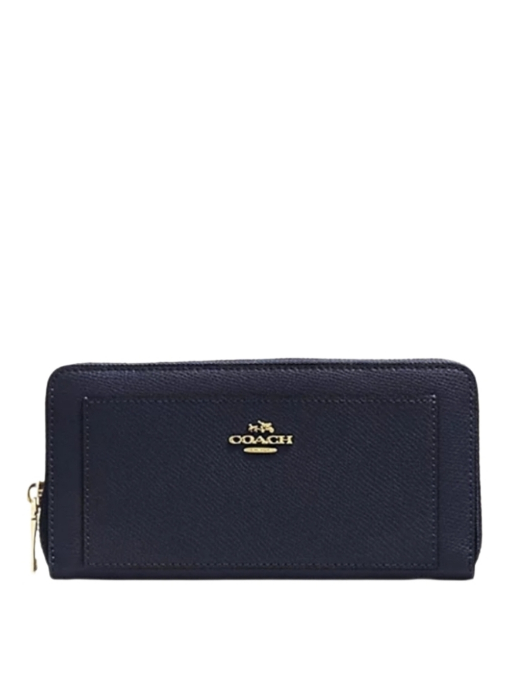 🌌 Coach Midnight Dark Navy Blue Light Gold Envelope Accordion Wallet